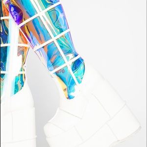 Holographic Demonia Platform Boots